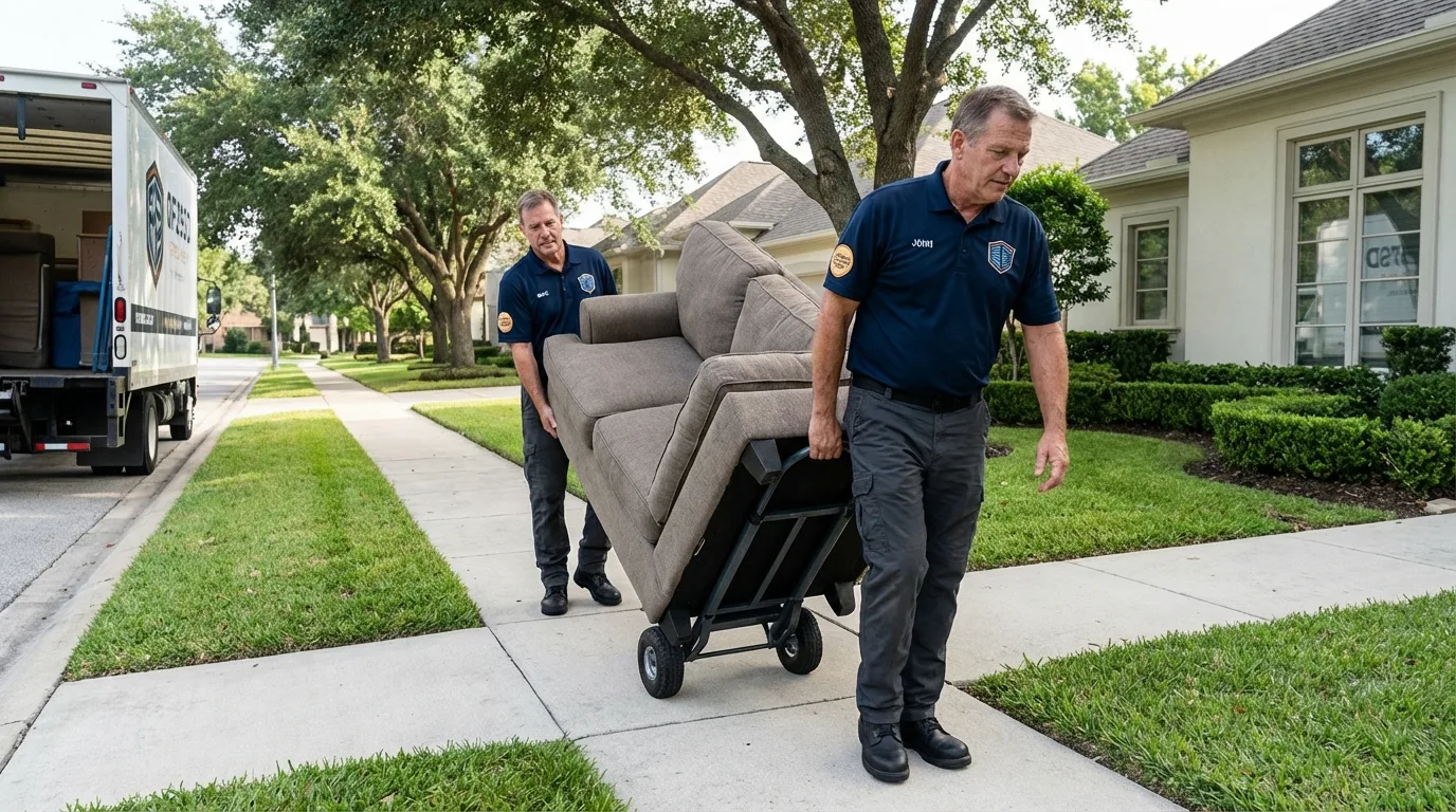 Local residential moving crew loading furniture in Water Mill, NY
